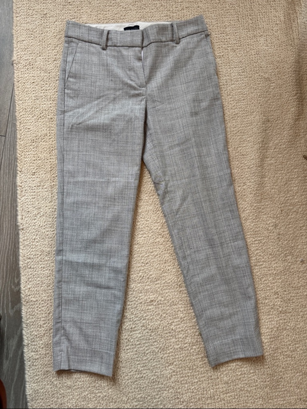 Talbots Gray Plaid Straight Leg Dress Pants